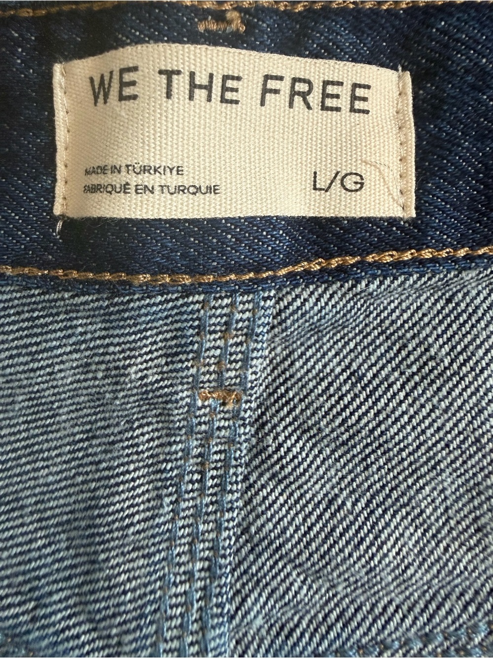We the Free Jorts Wide Leg L Blue Wash Bermuda Denim Shorts 100% Cotton NWOT - Picture 6 of 8